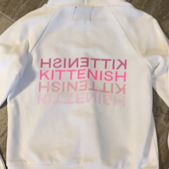 NWT Kittenish Logo Hoodie sweatshirt White Size Small - Picture 7 of 7